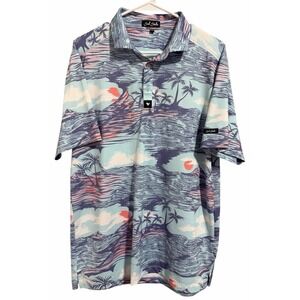 New Bad Birdie "Pardon The Eruption" Golf Polo Shirt Men's Size Large